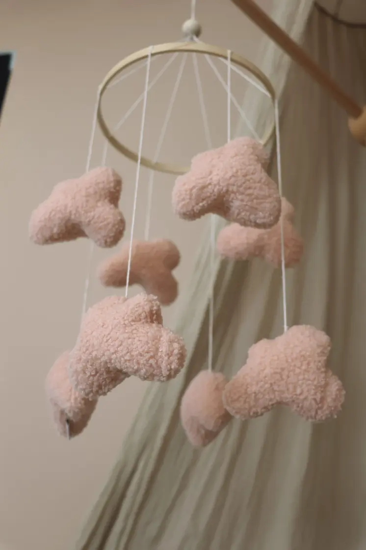 Handmade Boucle clouds pink