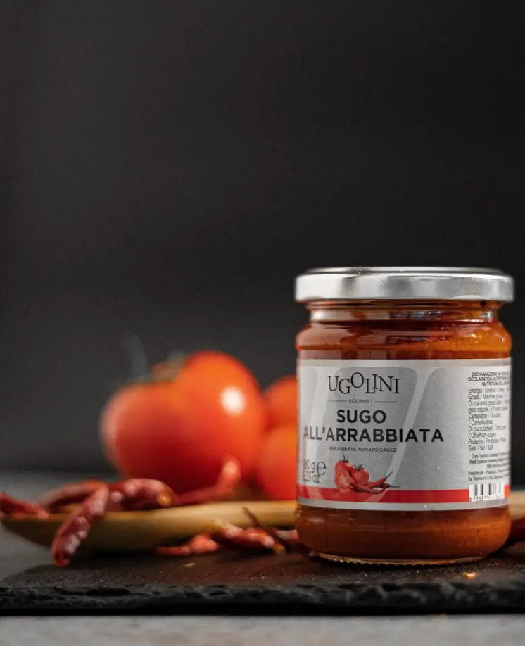 Sugo all'arrabbiata, salsa di polpa di pomodoro senza glutine 180 gr