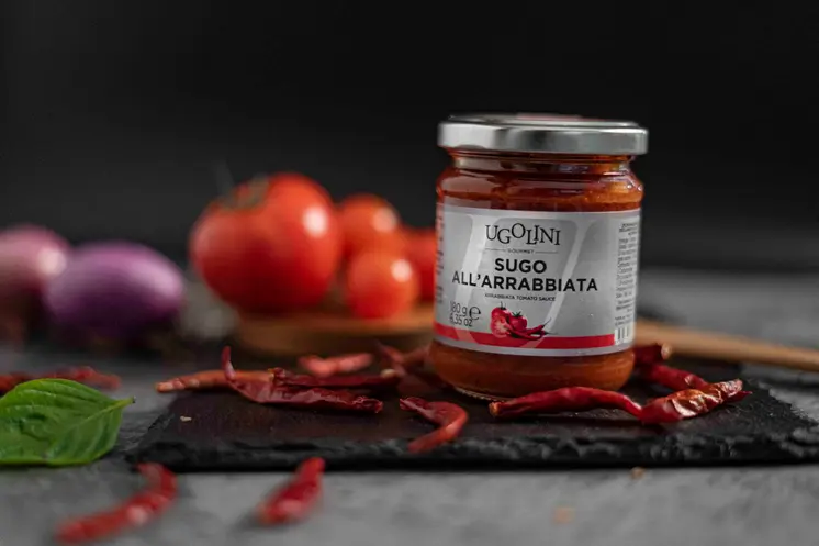 Sugo all'arrabbiata, salsa di polpa di pomodoro senza glutine 180 gr