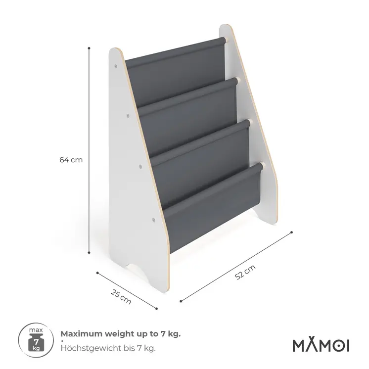 MAMOI® Bücherregal für kinder, Bücherkiste für kinderzimmer, Book shelf, Buchregal, Wandregal kinderregal, Kinderbücherregal, Bücherbank aus Yarnwood, Kindermöbel für kleines kind montessori