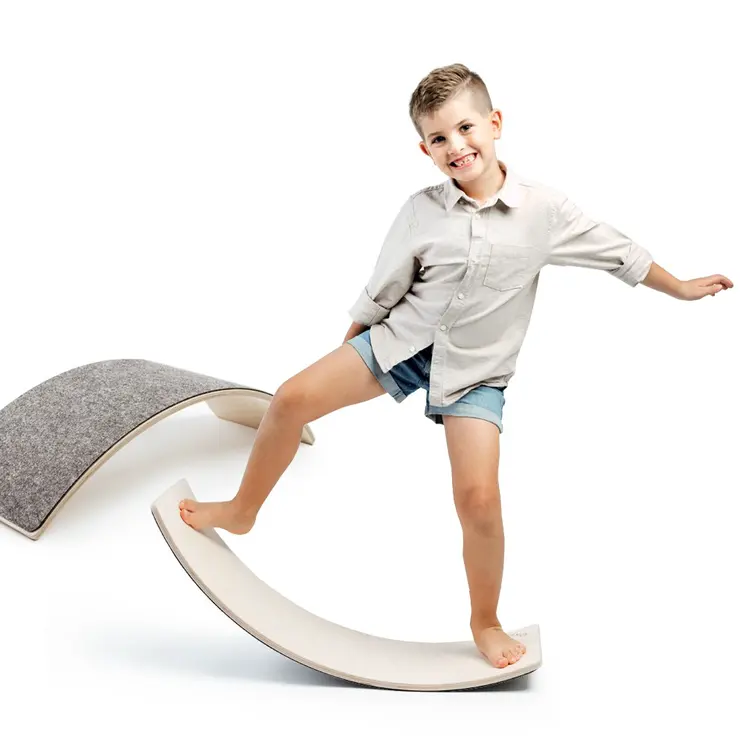 MAMOI® Wooden balance board for kids, Rocker seesaw, Baby balancing games, Toddler balance game, Wobble board, Play equipment for children, montessori sensory toys
