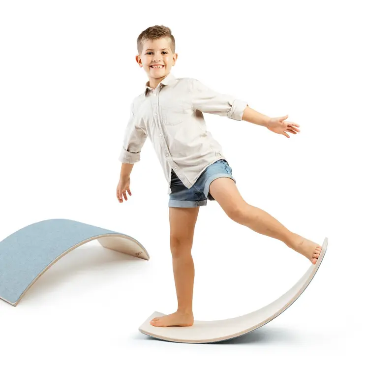 MAMOI® Balance Board für Kinder, Balance wippe, Balancieren und Gleichgewichtstrainer, Balanceboard, Balanceboards indoor, Balancierbrett, Wobble Board aus Holz, Balance-board mit matte ab 4