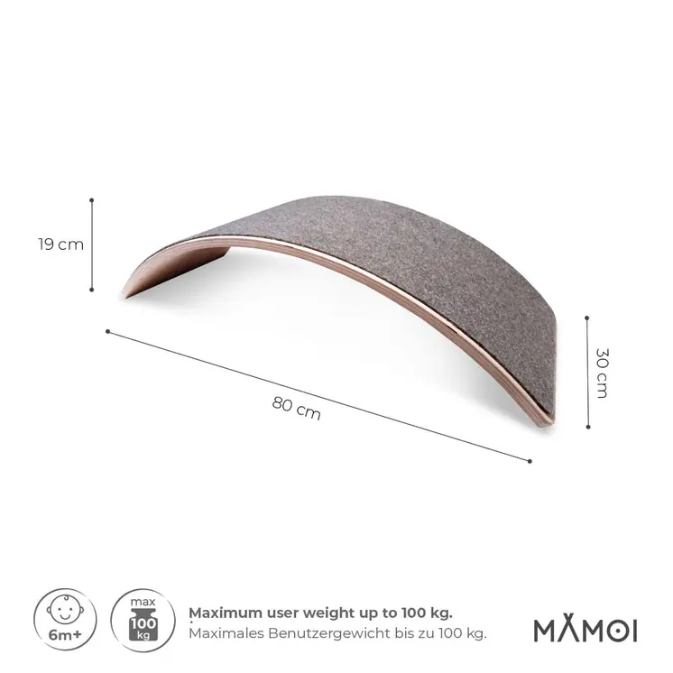 MAMOI® Wooden balance board for kids, Rocker seesaw, Baby balancing games, Toddler balance game, Wobble board, Play equipment for children, montessori sensory toys