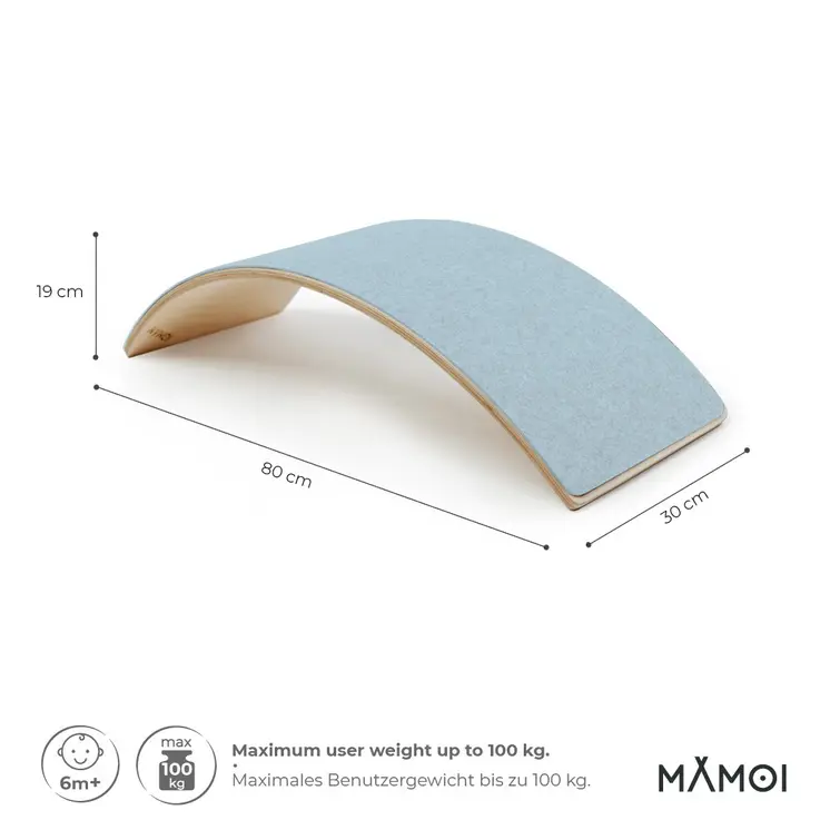 MAMOI® Balance Board für Kinder, Balance wippe, Balancieren und Gleichgewichtstrainer, Balanceboard, Balanceboards indoor, Balancierbrett, Wobble Board aus Holz, Balance-board mit matte ab 4