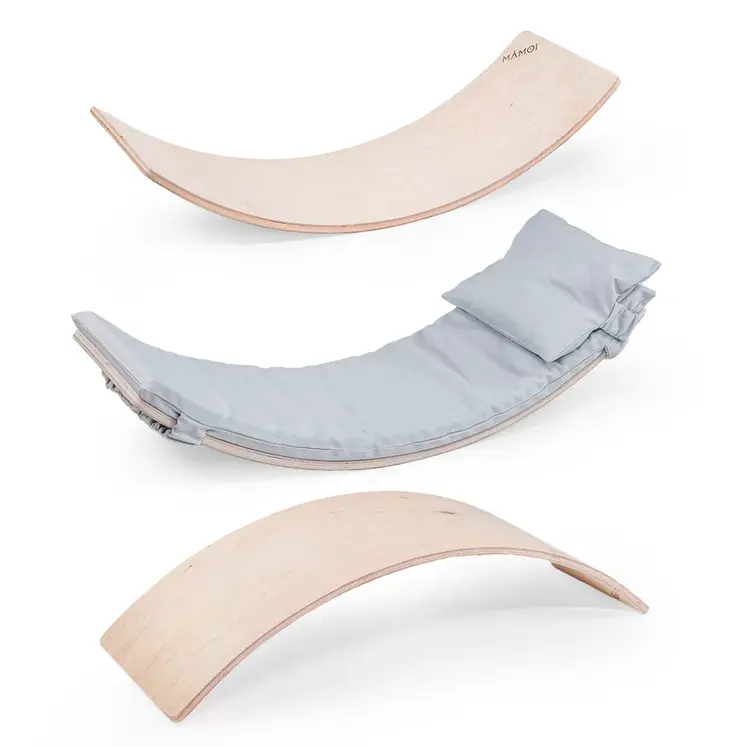 MAMOI® Balance Board für Kinder, Balance wippe, Balancieren und Gleichgewichtstrainer, Balanceboard, Balanceboards indoor, Balancierbrett, Wobble Board aus Holz, Balance-board mit matte ab 13