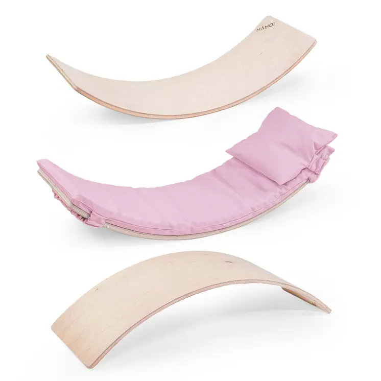 MAMOI® Balance Board für Kinder, Balance wippe, Balancieren und Gleichgewichtstrainer, Balanceboard, Balanceboards indoor, Balancierbrett, Wobble Board aus Holz, Balance-board mit matte ab 12