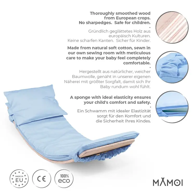 MAMOI® Balance Board für Kinder, Balance wippe, Balancieren und Gleichgewichtstrainer, Balanceboard, Balanceboards indoor, Balancierbrett, Wobble Board aus Holz, Balance-board mit matte ab 11