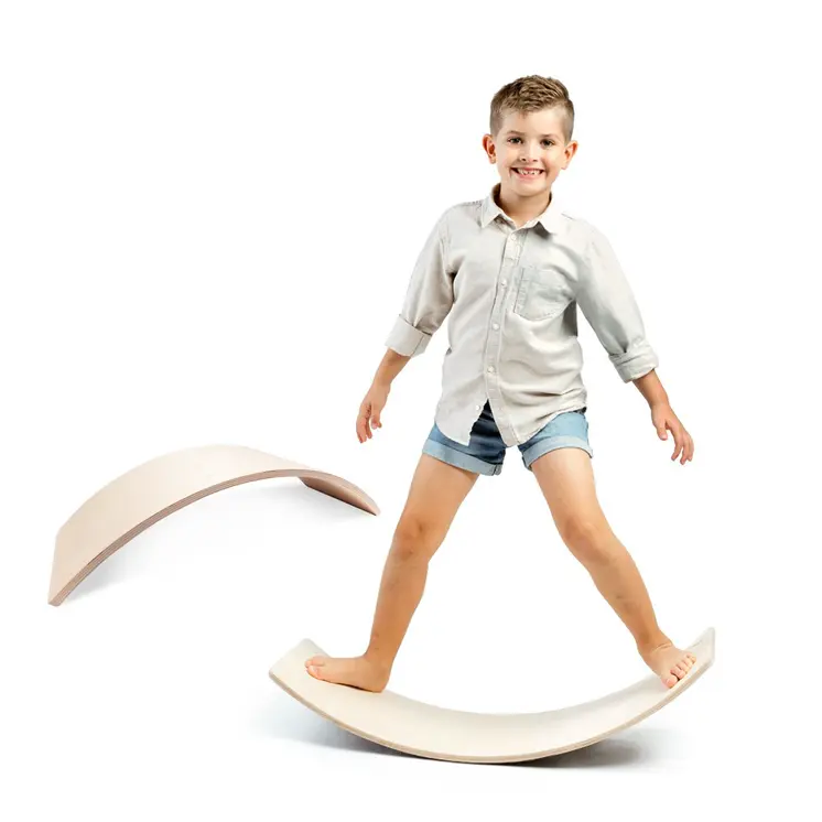 MAMOI® Balance Board für Kinder, Balance wippe, Balancieren und Gleichgewichtstrainer, Balanceboard, Balanceboards indoor, Balancierbrett, Wobble Board aus Holz, Balance-board mit matte ab 3