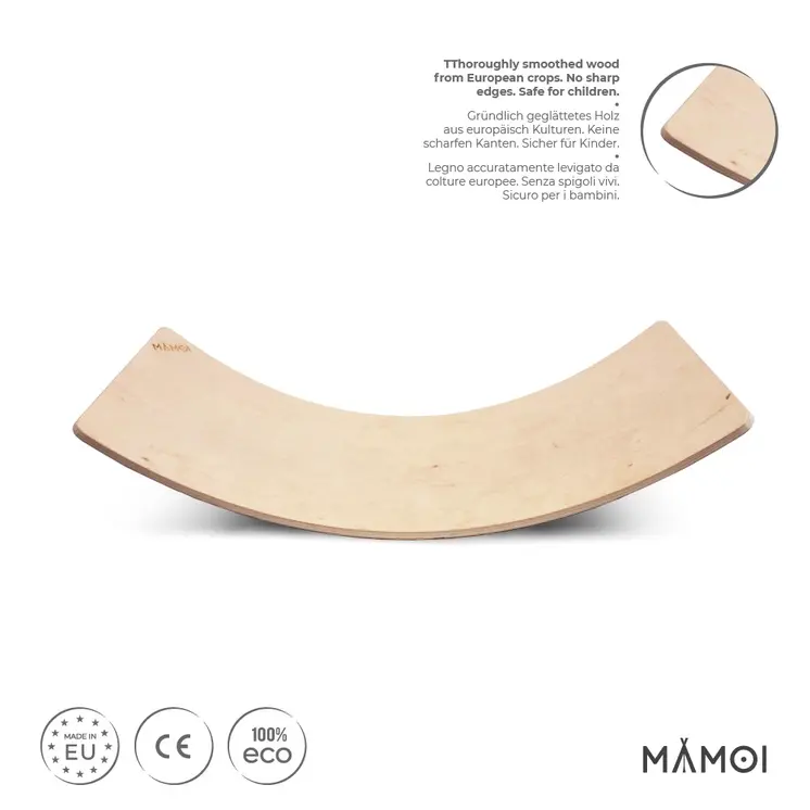 MAMOI® Balance Board für Kinder, Balance wippe, Balancieren und Gleichgewichtstrainer, Balanceboard, Balanceboards indoor, Balancierbrett, Wobble Board aus Holz, Balance-board mit matte ab 3