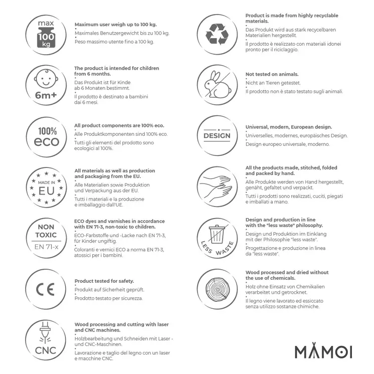 MAMOI® Balance Board für Kinder, Balance wippe, Balancieren und Gleichgewichtstrainer, Balanceboard, Balanceboards indoor, Balancierbrett, Wobble Board aus Holz, Balance-board mit matte ab 3