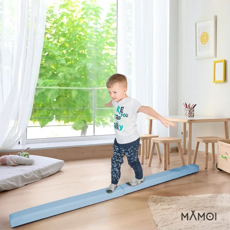 MAMOI® Schwebebalken für zuhause, Balancierbalken für kinder, Balken turnen klappbar, Turngeräte indoor, Balancieren und Turnbalken, Gymnastic bar