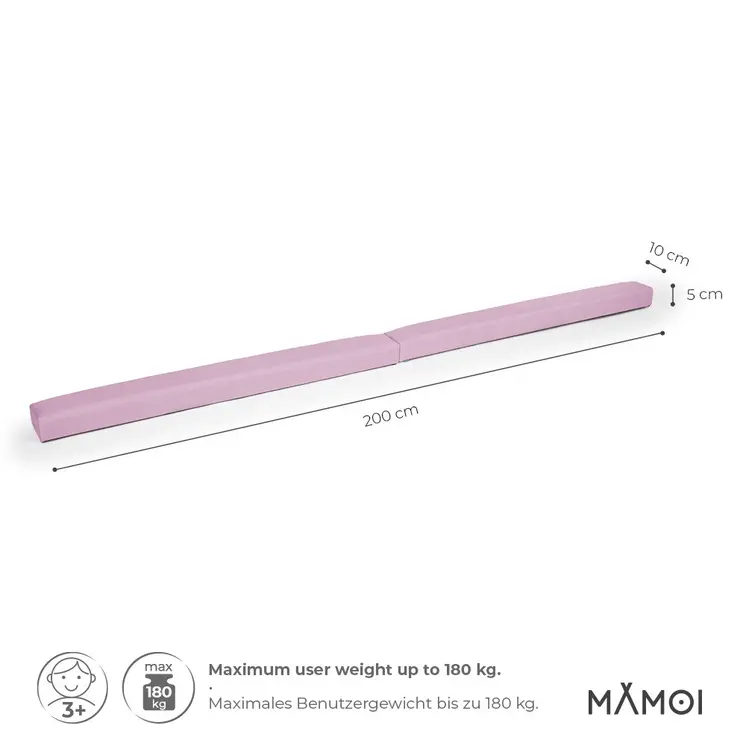 MAMOI® Schwebebalken für zuhause, Balancierbalken für kinder, Balken turnen klappbar, Turngeräte indoor, Balancieren und Turnbalken, Gymnastic bar