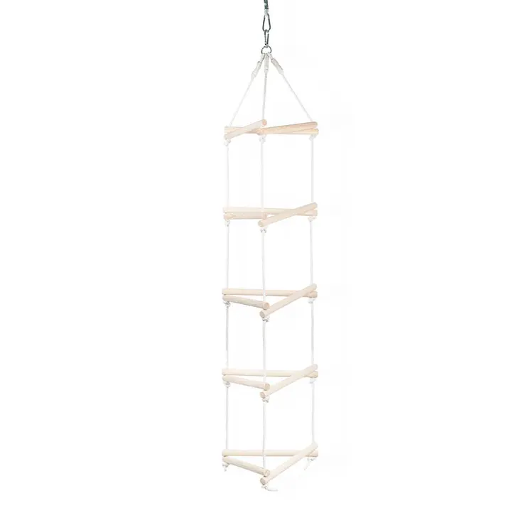 MAMOI® Dreieck Hänge Leiter für Kinder | Strickleiter Kinder Outdoor scandi Design | Nachhaltig Hängeleiter Kinder aus natürlichem Holz | 100% ECO | Made in EU