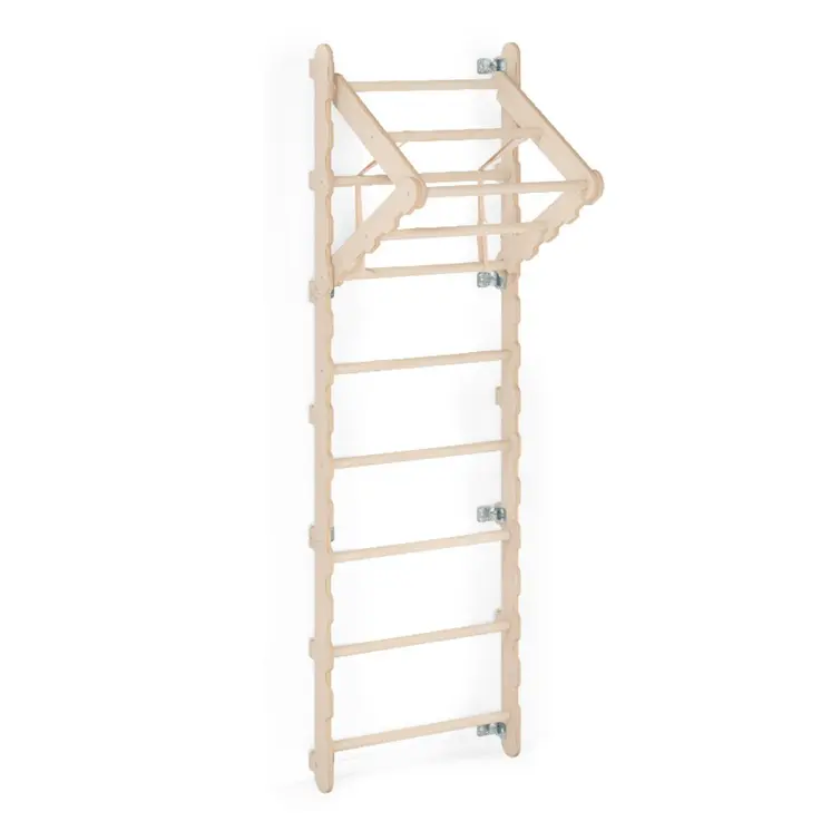 MAMOI® Swedish ladder, Wooden gorilla gym for kids, Indoor baby climbing frame for toddlers, Monkey bars and play gym, Childrens climbing wall, Gymnastics bar and equipment for home