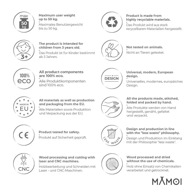 MAMOI® Anneaux gymnastique, Anneau balancoire en bois, Trapèze cirque, Balançoire trapeze pour bebe, Barre de gymnastique et accessoire de gym pour bébé