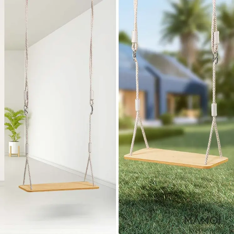 MAMOI® Child’s swing Wooden swing Child’s swing for garden outdoors | Wooden swing up to 100 kg! | Made in EU | 100% ECO