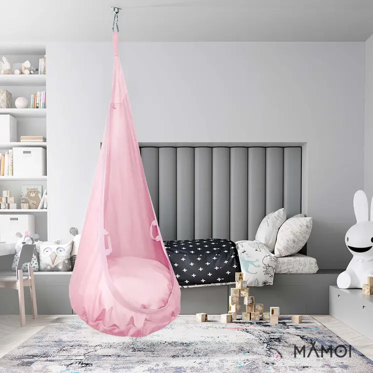 MAMOI® Cocon hamac pour enfant, Fauteuil suspendu pour bebe, Balançoire thérapeutique de coton, Balancoire sensorielle interieur, Jeu sensoriel autisme