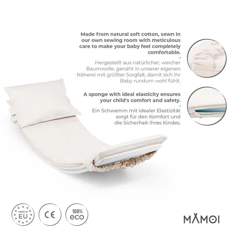MAMOI® Oreiller de Planche D`équilibre Beige | Tapis de Planche D'équilibre | Tapis de Balance Board | Matériau de la Planche D`équilibre | Coussin pour Balance Board | CE | 100% ECO | Made in EU