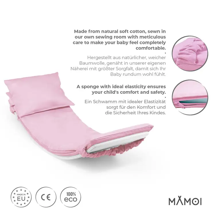 MAMOI® Oreiller de Planche D`équilibre Rose | Tapis de Planche D'équilibre | Tapis de Balance Board | Matériau de la Planche D`équilibre | Coussin pour Balance Board | CE | 100% ECO | Made in EU