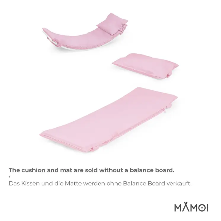 MAMOI® Oreiller de Planche D`équilibre Rose | Tapis de Planche D'équilibre | Tapis de Balance Board | Matériau de la Planche D`équilibre | Coussin pour Balance Board | CE | 100% ECO | Made in EU