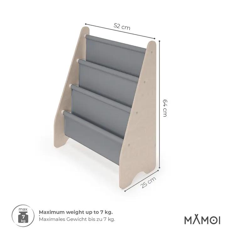 MAMOI® Bücherregal für kinder, Bücherkiste für kinderzimmer, Book shelf, Buchregal, Wandregal kinderregal, Kinderbücherregal, Bücherbank aus holz, Kindermöbel für kleines kind montessori