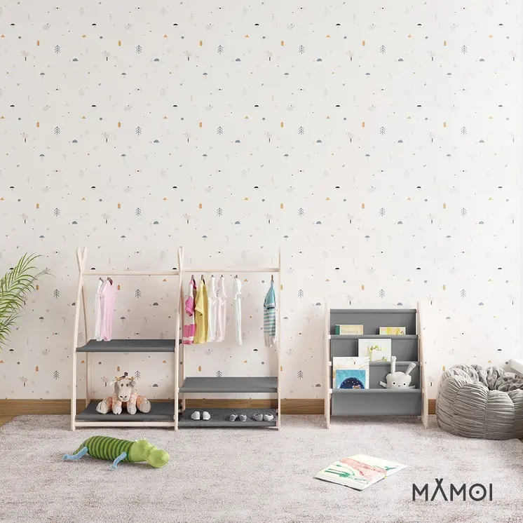 MAMOI® Bücherregal für kinder, Bücherkiste für kinderzimmer, Book shelf, Buchregal, Wandregal kinderregal, Kinderbücherregal, Bücherbank aus holz, Kindermöbel für kleines kind montessori