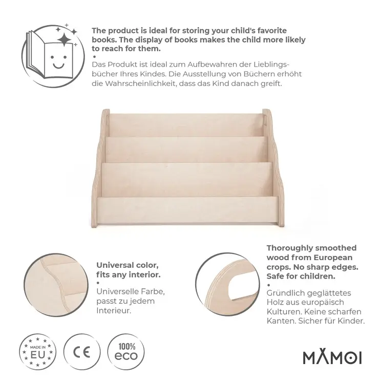 MAMOI® Bibliothèque meuble de rangement pour enfant, Petite bibliotheque murale, Etagere livre et meuble pour chambre de bebe, Bibliothèques montessori pour enfants