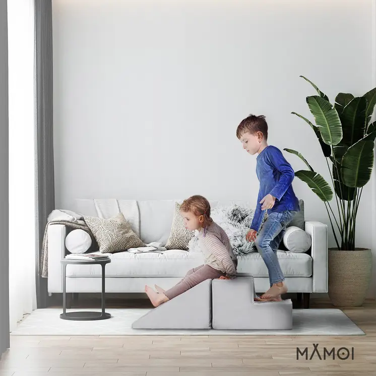 MAMOI® Baby Climbing Blocks | Foam Play Set | Climbing Blocks for Baby Softplay Set | Soft Play Slide and Step Set | Climbing Blocks for Toddlers | 100% ECO | Made in EU