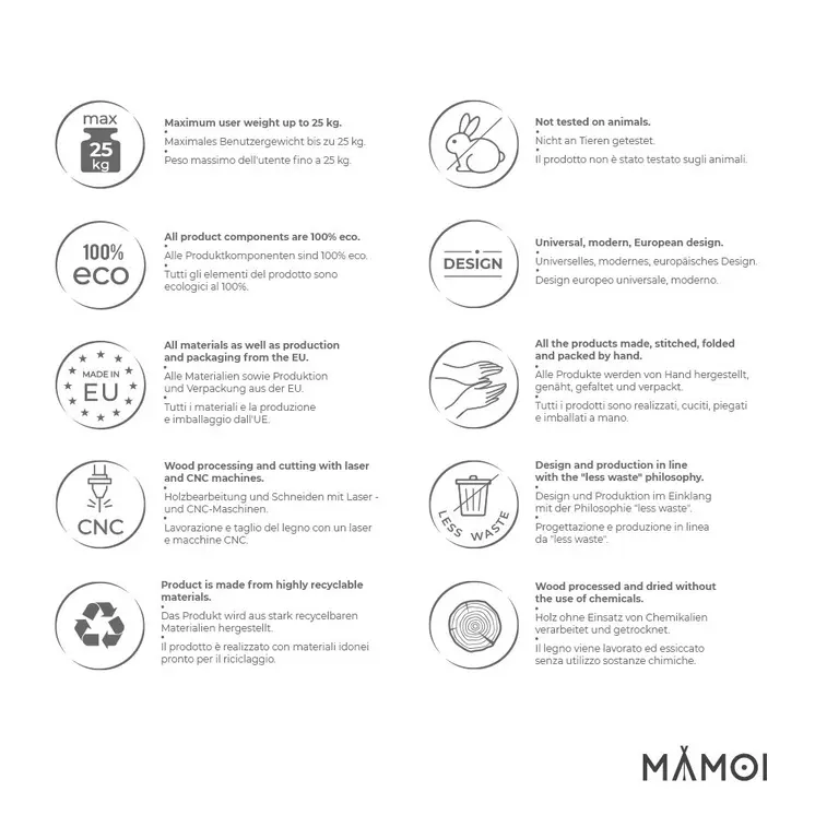 MAMOI® Balancoire interieur pour bebe et enfants, Siege balançoire en bois et en coton pour bébé, Balansoire pour enfant, Balancelle scandinave, Baby swing