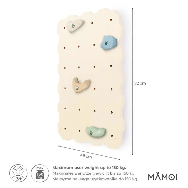 MAMOI® Mur escalade pour enfant, Module d'escalade interieur pour bebe, Mur descalade avec prises escalade, Planche escalade à partir de 3 ans