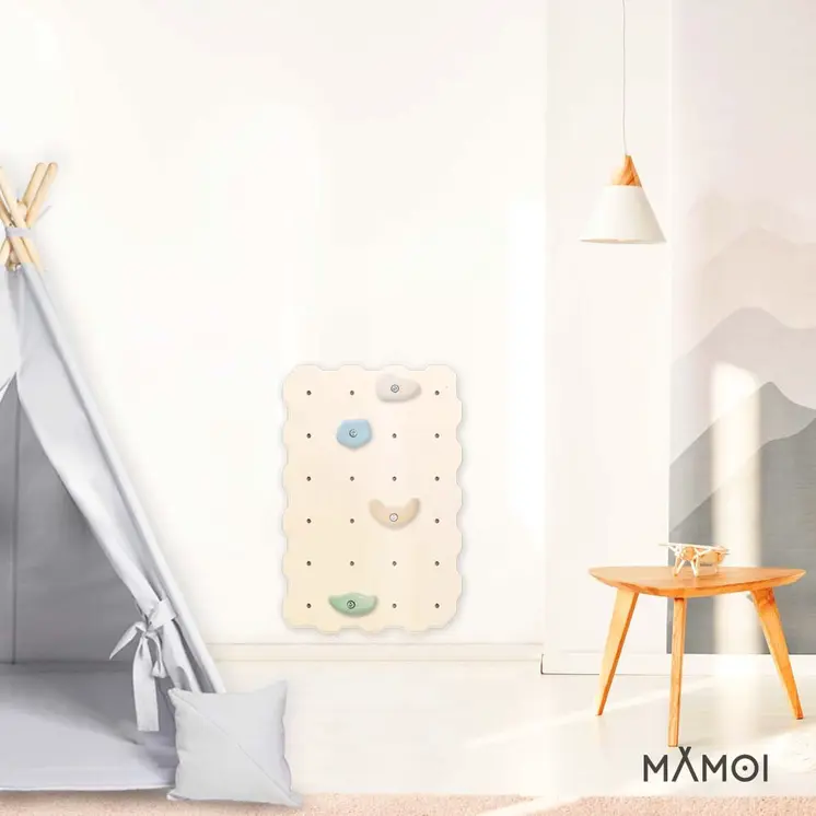 MAMOI® Mur escalade pour enfant, Module d'escalade interieur pour bebe, Mur descalade avec prises escalade, Planche escalade à partir de 3 ans