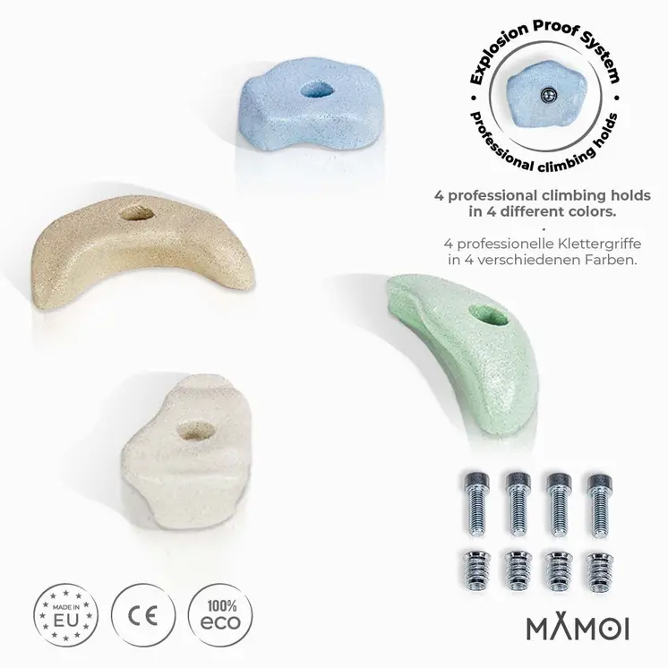 MAMOI® Climbing wall holds for kids | Climbing stones | Climbing holds for kids | Kids Climbing Holds | Rock Climbing Holds | Climbing Wall Holds | Climbing Holds for Wall | Made in EU