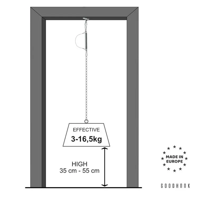 MAMOI® Babywiege Feder mit Stahl Sicherungsseil Federwiege 16,5kg Schaukel zum Schlafen | Natürliche Seil mit Karabiner | 100% ECO | Made in EU