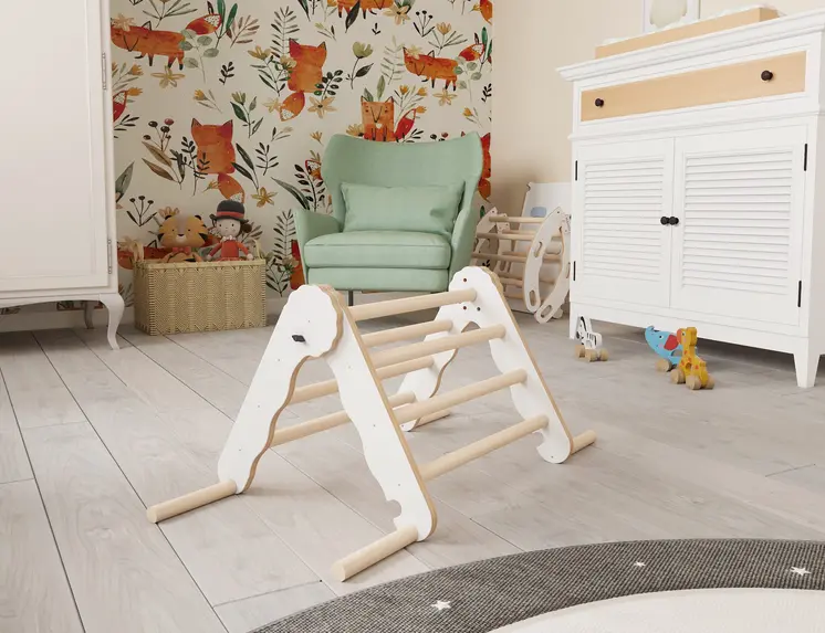 MAMOI® Triangle descalade interieur pour enfant, Mur escalade intérieur en bois pour bebe à partir de 1/2/3 an, Motricité libre montessori