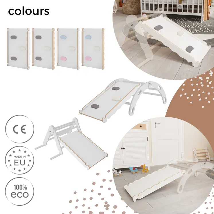 MAMOI® Wooden slide for climbing frame, Indoor baby gym accessories for kids, Small and big toddler slide for climbing triangle, Outdoor child's slides for garden, Childrens montessori toys