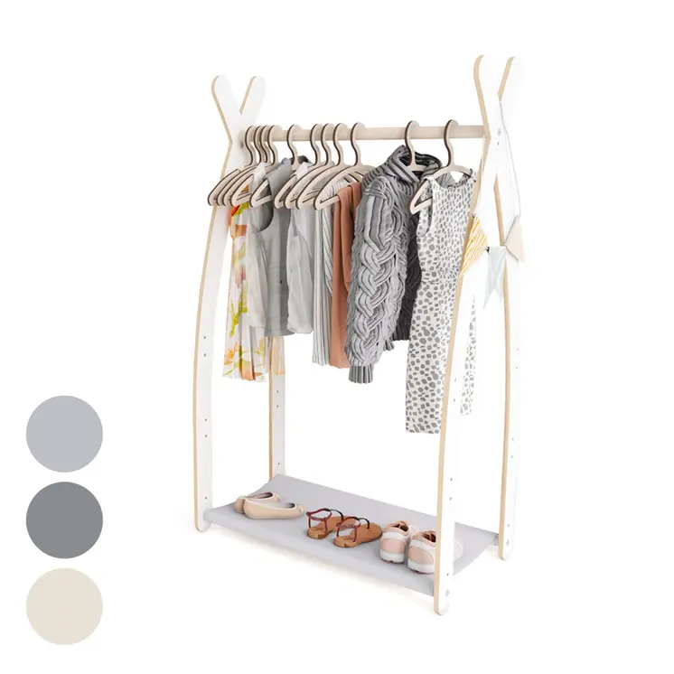 MAMOI® Kleiderstange Baby Kinderzimmer | Kinderkleiderstange 53x95x32cm | Kinder Kleiderständer Baby | Garderobenständer | Baby Garderobe | Kindergarderobe | 100% ECO | Made in EU