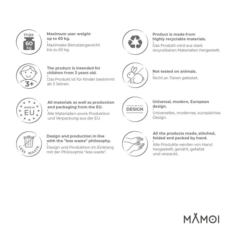 MAMOI® Swing hanging chair Grey, Indoor hammock, Sensory swing seat for bedroom for kids, Child door swinging nest for autism, Garden egg swings for children