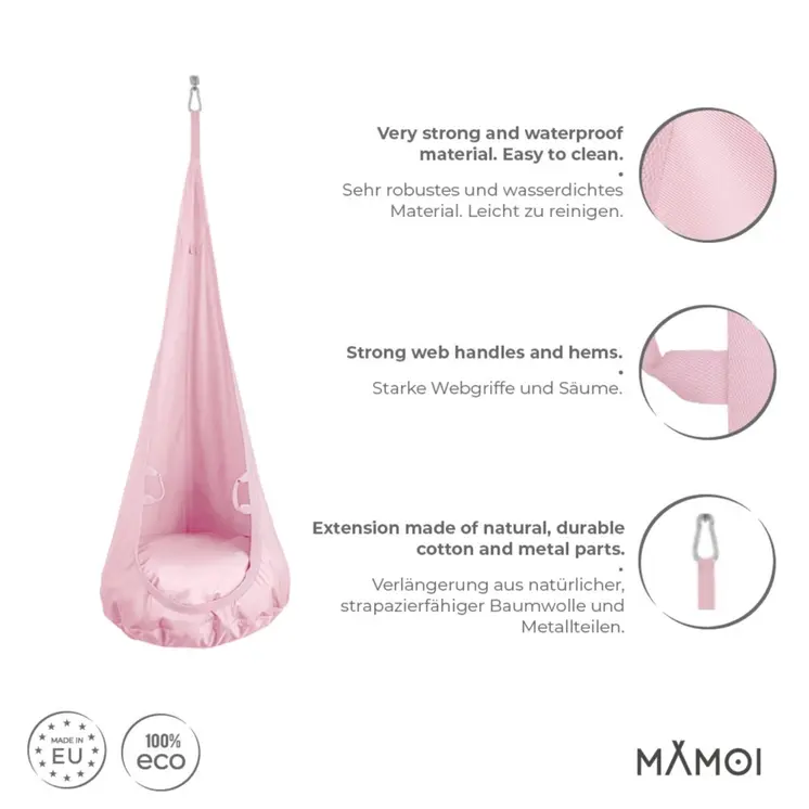 MAMOI® Cocon hamac pour enfant, Fauteuil suspendu pour bebe, Balançoire thérapeutique de coton, Balancoire sensorielle interieur, Jeu sensoriel autisme