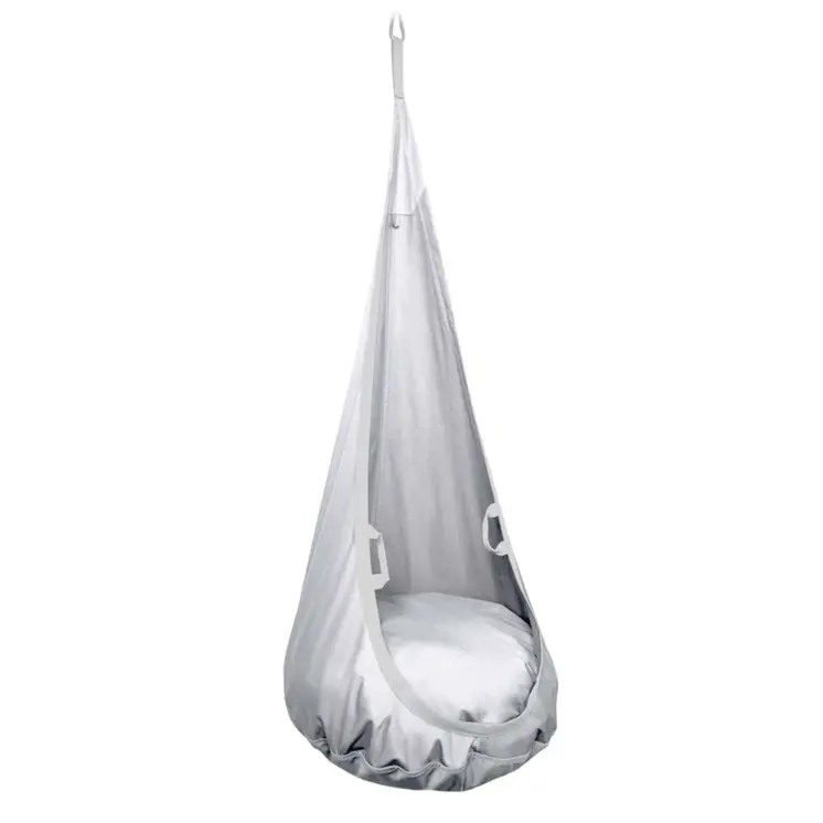 MAMOI® Swing hanging chair Light grey, Indoor hammock, Sensory swing seat for bedroom for kids, Child door swinging nest for autism, Garden egg swings for children