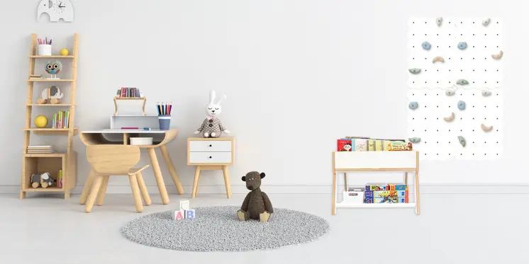 MAMOI® bibliothèque pour enfants en bois, étagère pour enfants, étagère pour livres d'enfants, support de livres, étagère et étagère murale pour chambre d'enfants. Book Shelf.