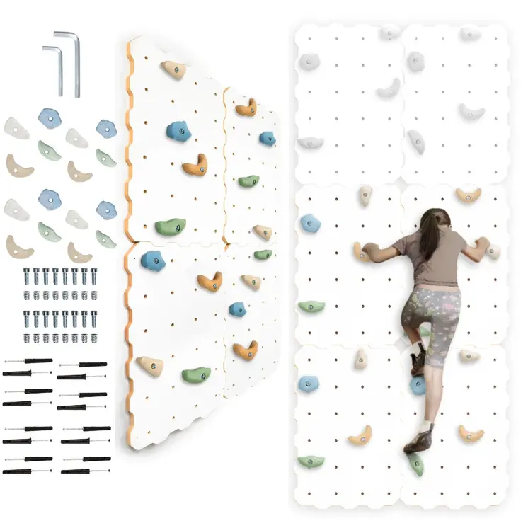 MAMOI® Climbing wall for kids, Wooden frame for toddlers, Play equipment with rock holds for toddler, Indoor baby and childrens frames montessori from age 3 years old