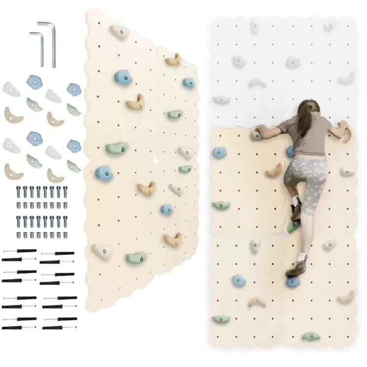MAMOI® Climbing wall for kids, Wooden frame for toddlers, Play equipment with rock holds for toddler, Indoor baby and childrens frames montessori from age 3 years old