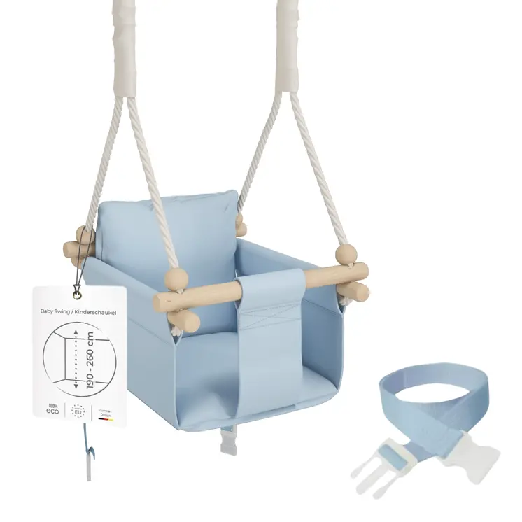 MAMOI® Balancoire interieur pour bebe et enfants, Siege balançoire en bois et en coton pour bébé, Balansoire pour enfant, Balancelle scandinave, Baby swing