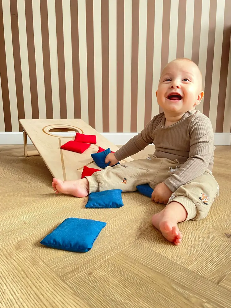 MAMOI® Cornhole PartyJeux d'extérieur Indoor, Jeu de plage | Jeu de lancer pour enfants et adultes Y compris les sacs de trous de sac.