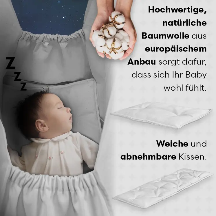MAMOI® Hammock, baby hammock, baby cradle, baby cradle, baby cradle, baby cradle, cradle for a baby, cradle, cradle for a baby, hammock, Made in EU