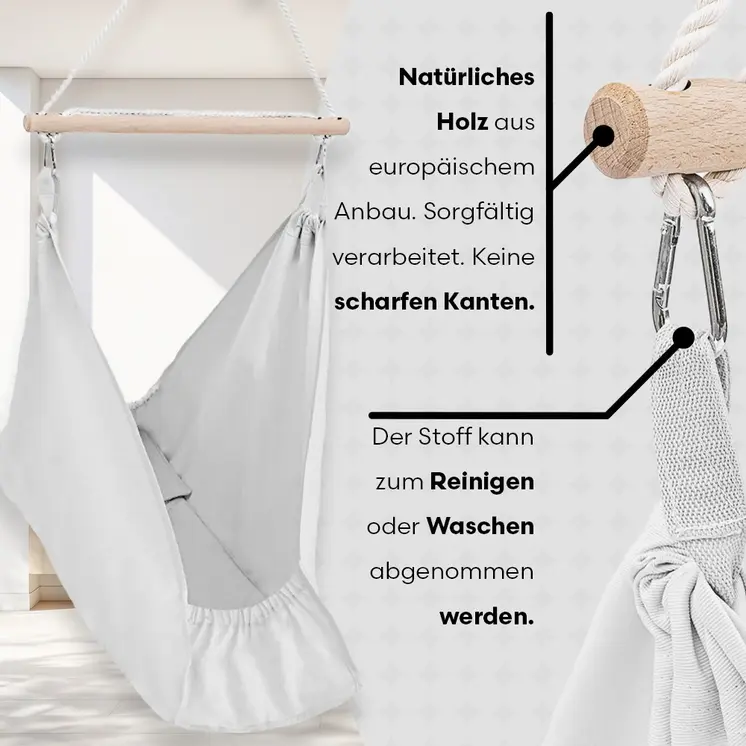 MAMOI® Hammock, baby hammock, baby cradle, baby cradle, baby cradle, baby cradle, cradle for a baby, cradle, cradle for a baby, hammock, Made in EU