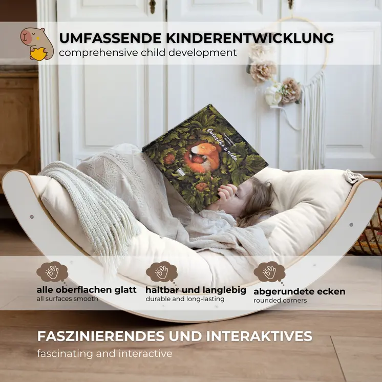 MAMOI® Klettergerüst  Indoor 3 in 1 SET. Montessori Kletterbogen mit Kissen, Indoor Spielplatz 1-3 Jahre und Rutsche für Kinder.