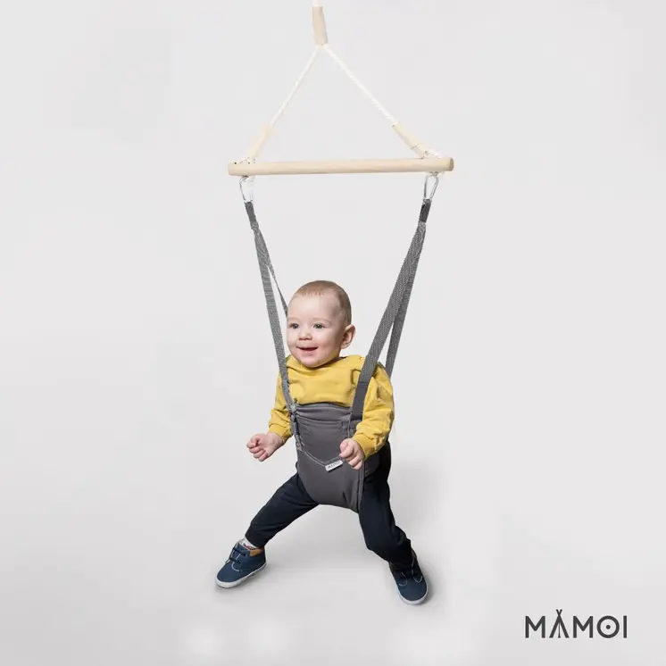 MAMOI® Baby bouncer Grey, Swing seat, Indoor rocking bouncy chair, Toddler jolly jumper rocker, Door frame swings, Jumpers and bouncers for babies from 6 months