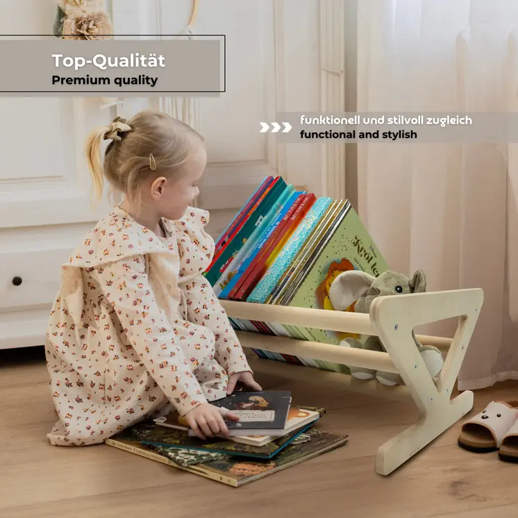 MAMOI® Children's bookcase and cabinet, Small wall bookcase, Bookshelves and children's room furniture, Montessori bookcases for children