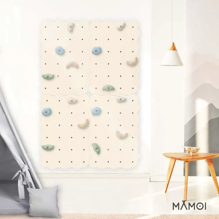 MAMOI® Prises escalade enfant | Prise d escalade 4 pièces | Prise d'escalade enfant | Prise escalade enfant exterieur | Mur escalade enfant | Mur d escalade | Fabriqué dans l’UE
